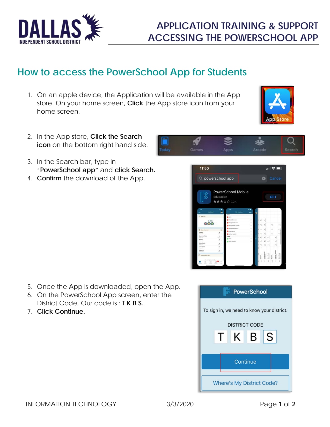 First page of the PDF file: ATS_How_to_access_the_powerschool_app_on_iphone_for_students