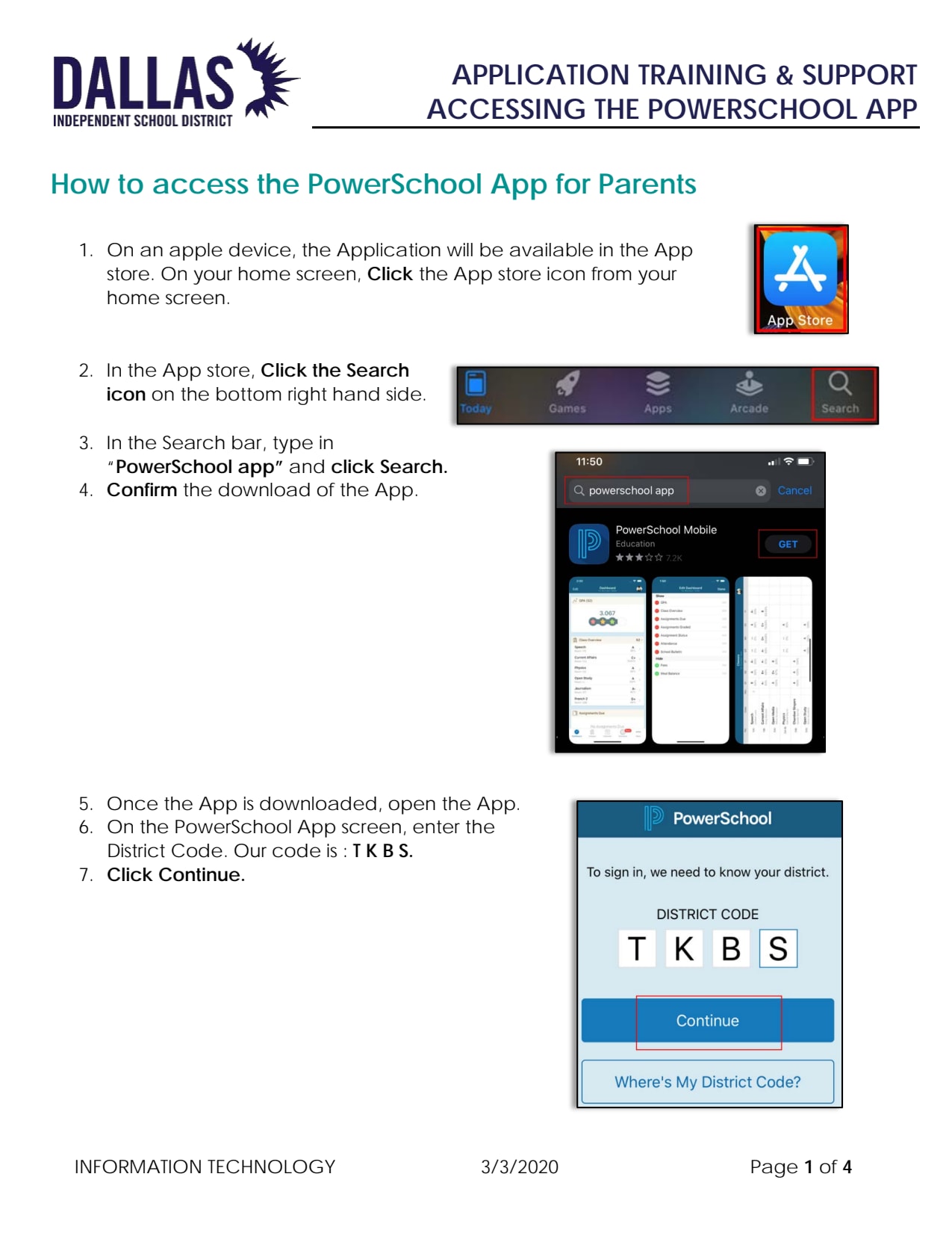 First page of the PDF file: ATS_How_to_access_the_powerschool_app_on_iphone_for_parents