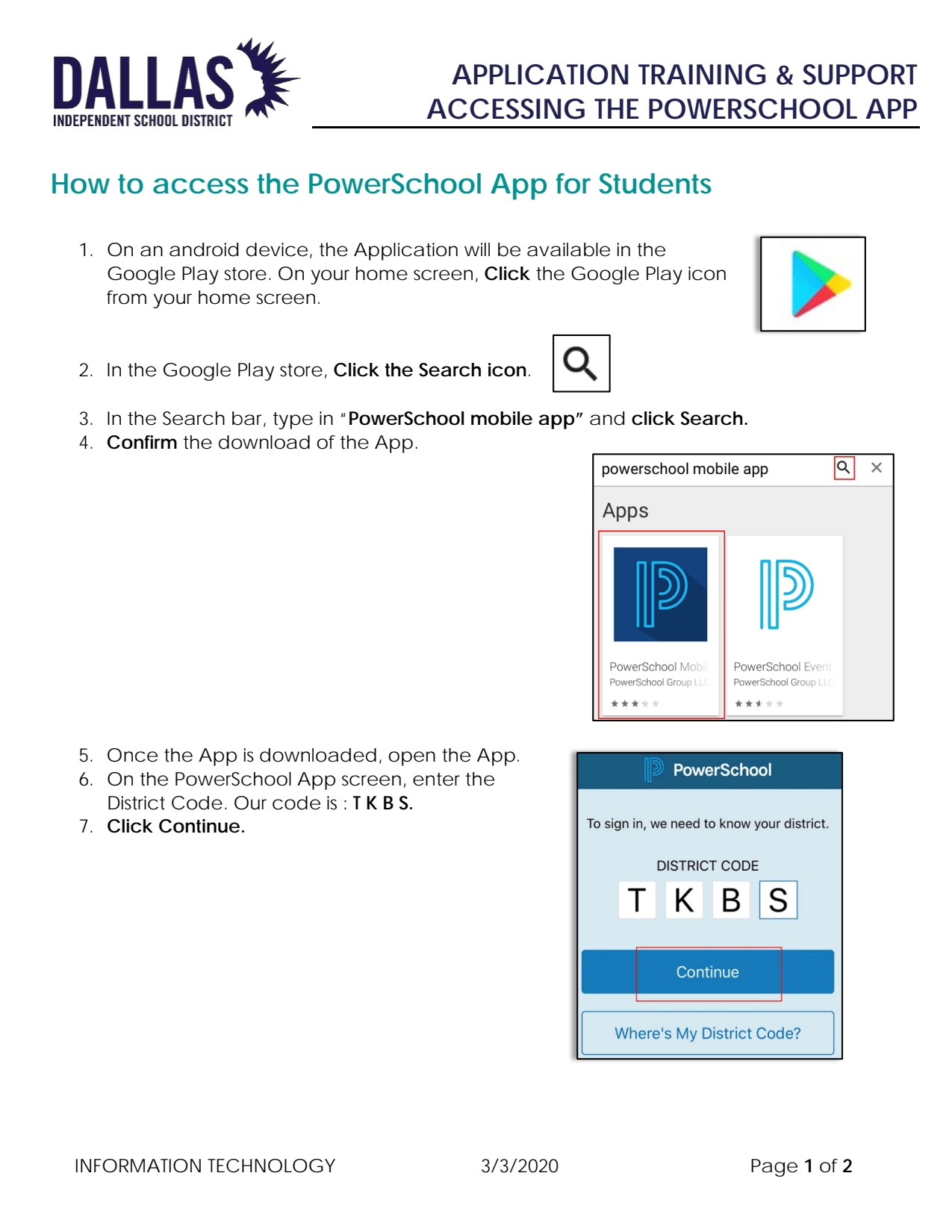 First page of the PDF file: ATS_How_to_access_the_powerschool_app_on_android_for_students