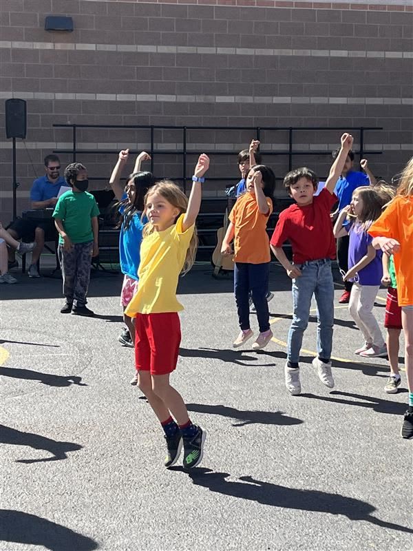 Young Stanley students exploring dance and movement