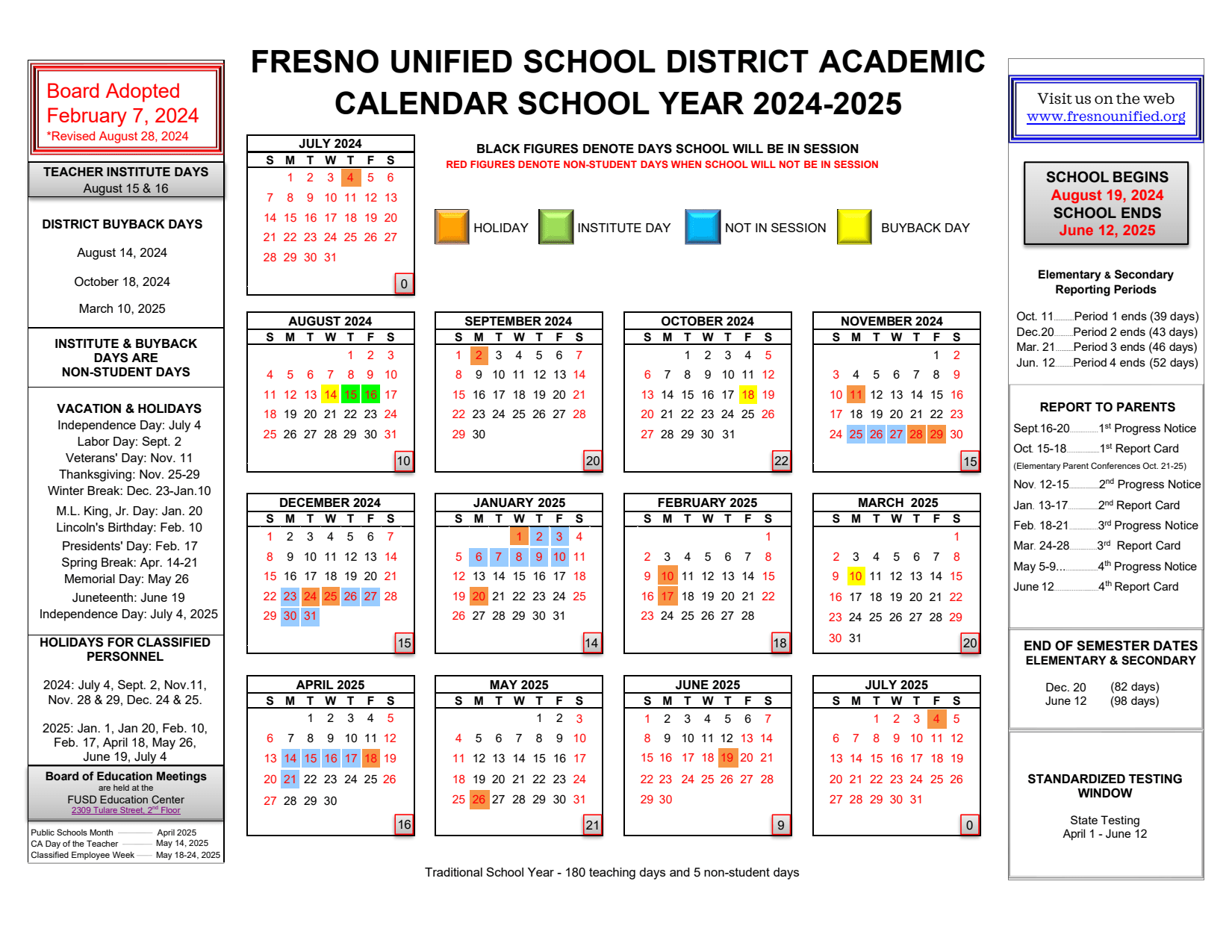 Academic Calendar