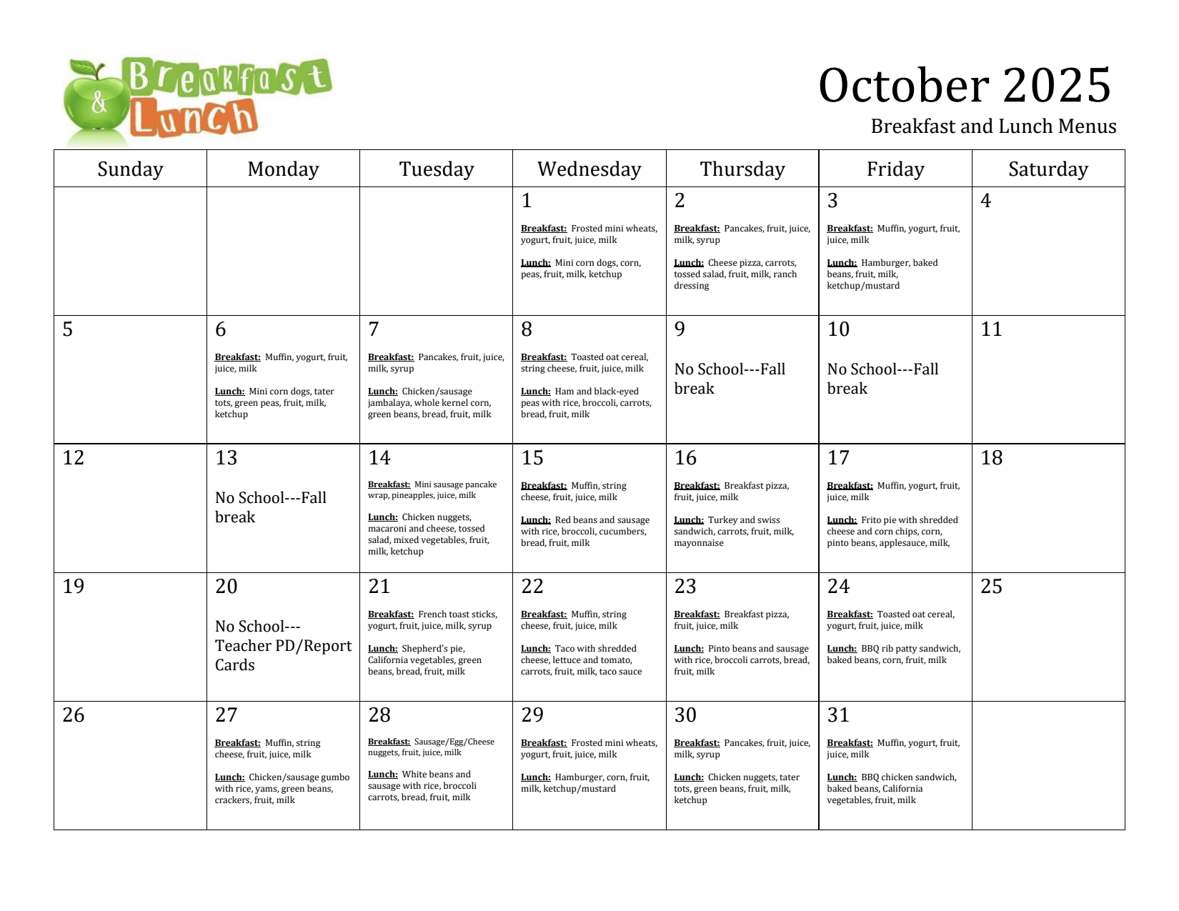 School Lunch - Delta Charter School