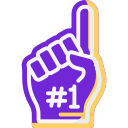 image of purple foam finger