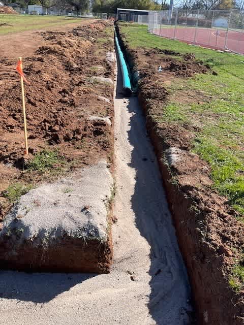 Sewer line installation on March 26, 2024