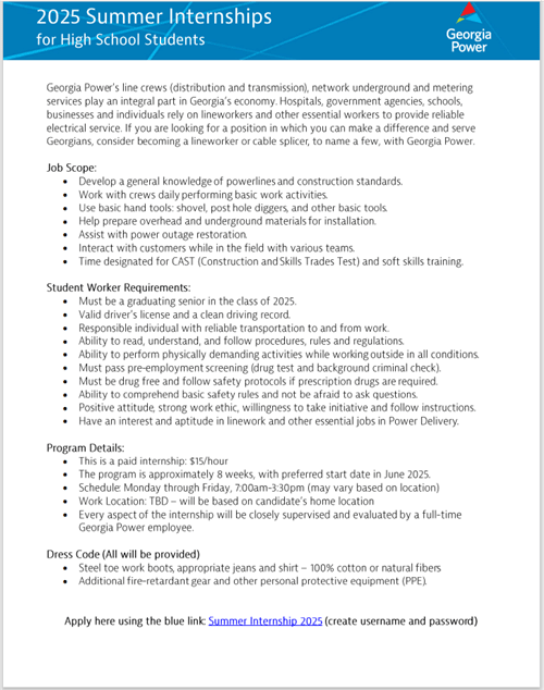 Georgia Power internship