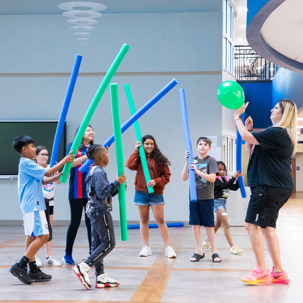 Kids with Pool Noodles