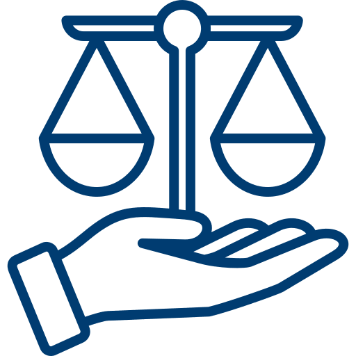 Hand holding a scale representing ethics.