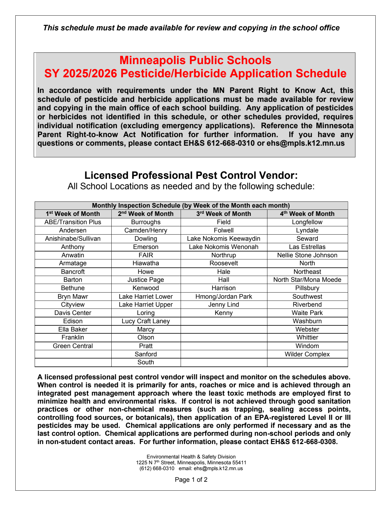 First page of the PDF file: Pesticide-HerbicideApplicationSchedule-SY24-25