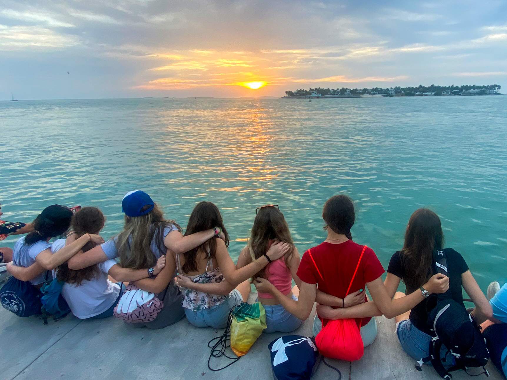 Students looking at sunset on Project Term experience