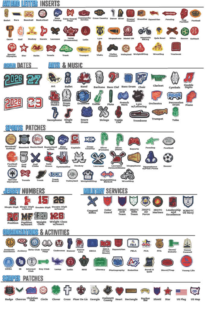 letter jacket patches and pins information