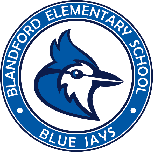 BES logo; Blandford Elementary School Blue Jays