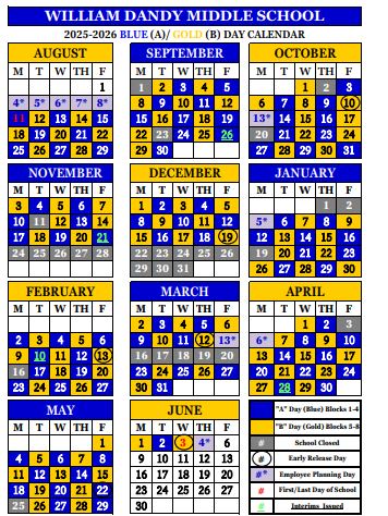 Bell Schedule - William Dandy Middle