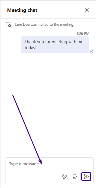 Type message in chat