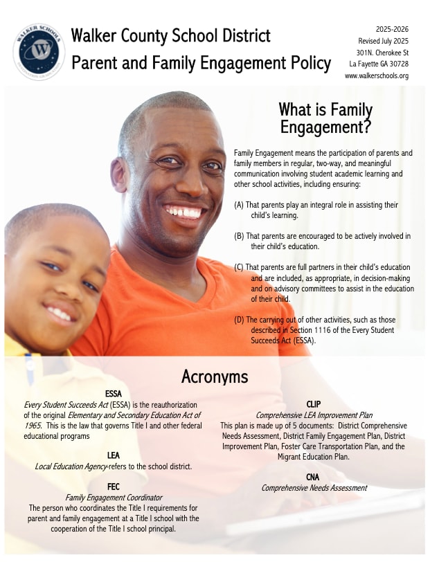 Screenshot of Gilbert Elementary Parent Compact showing key sections and responsibilities