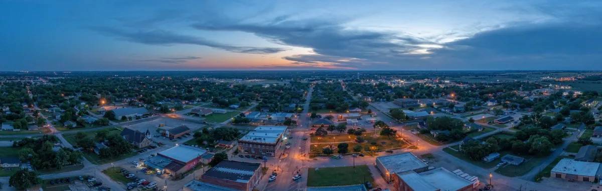 picture of the city of sanger at night