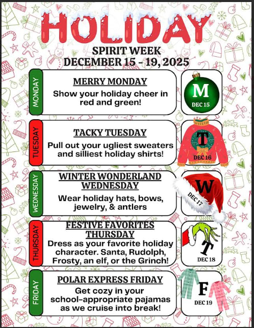 2025 Winter Spirit Week | Announcement Details
