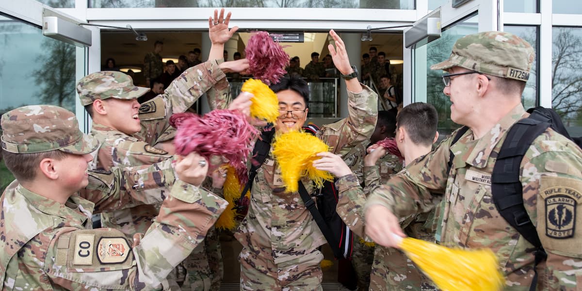 MMA cadets receive a clap-out send-off before the FBLA State Leadership Conference.