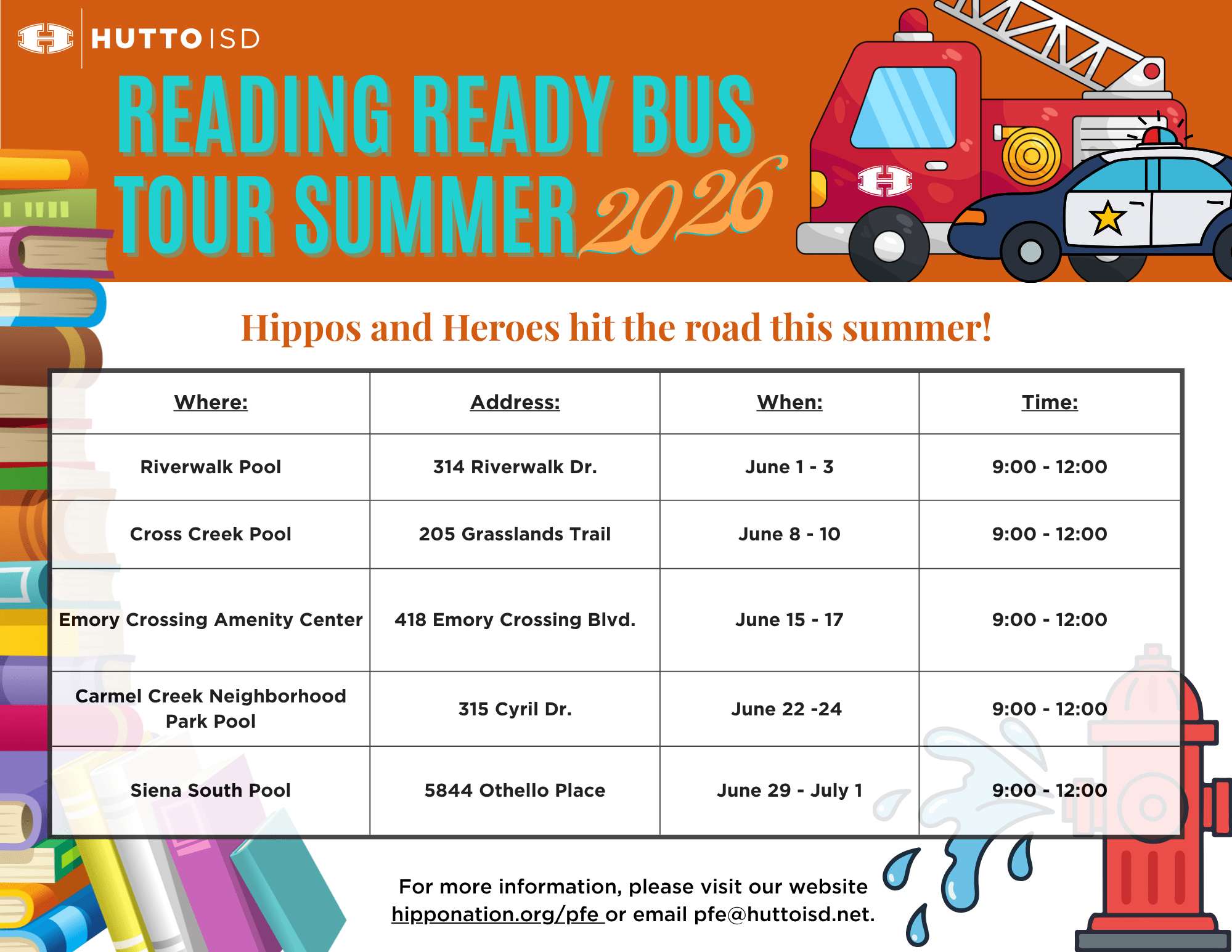2026 Reading Ready Schedule