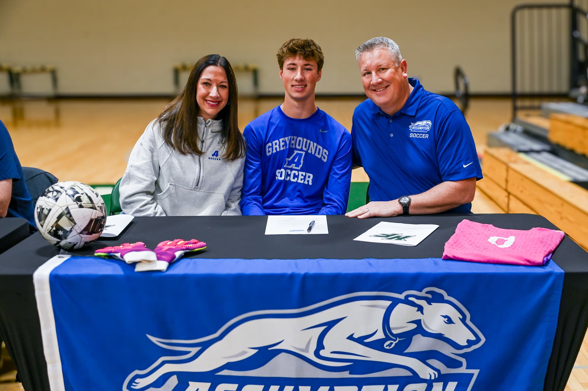 Holy Family senior Ryan Spalding signs to play college soccer at Assumption College with his family.
