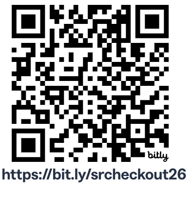 QR code linking to bit.ly/srcheckout26