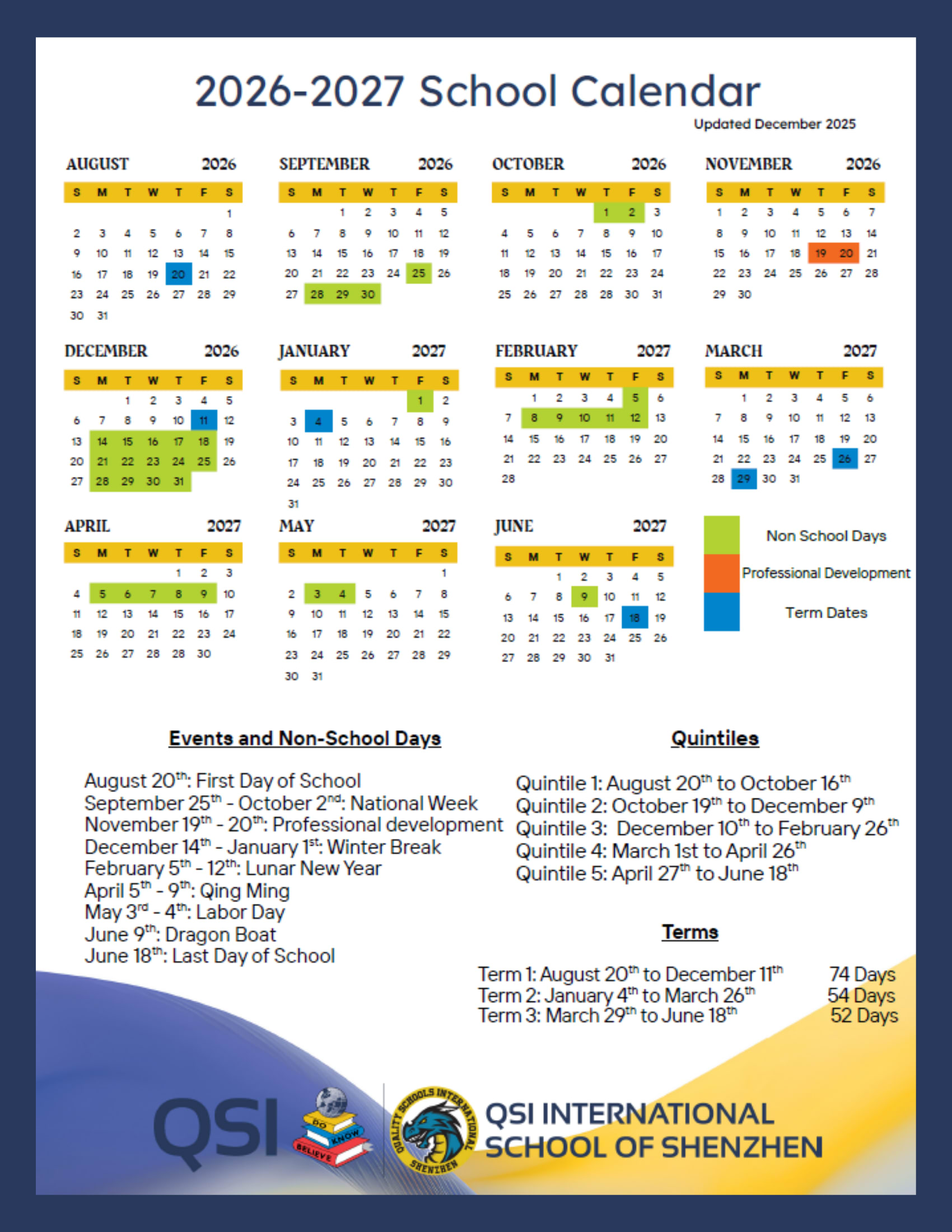 School Calendar 2026-27