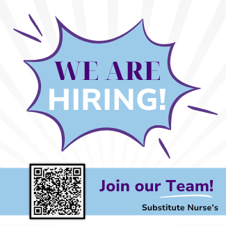 We are hiring substitute nurses. Scan the QR code to join our team.