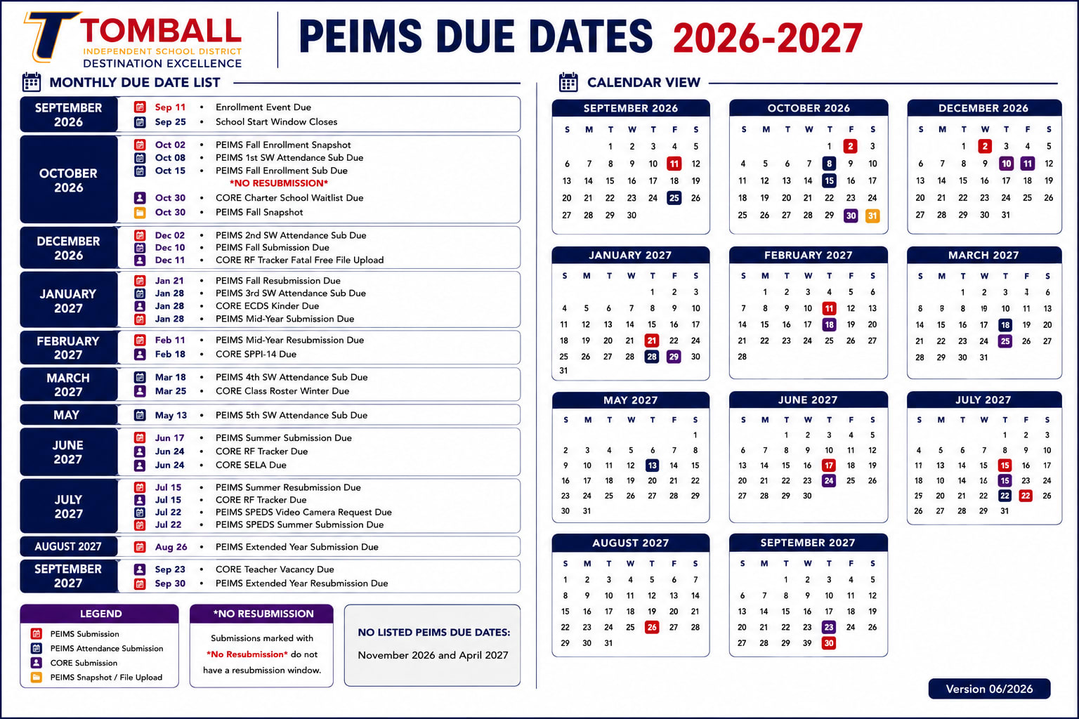 Month View PEIMS 26-27