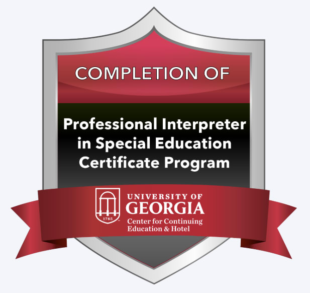University of Georgia Professional Interpreter in Special Education Certificate Program badge