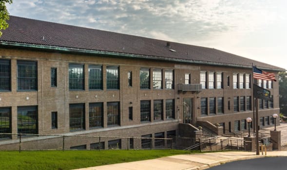 The ECS Middle School building in Garfield