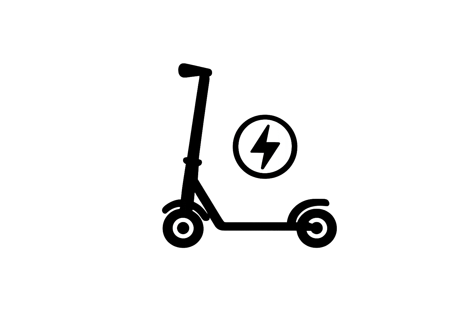 Electric scooter with a lightning bolt symbol