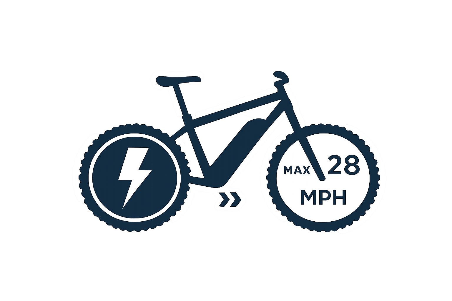 Class 3 electric bicycle with a maximum speed of 28 miles per hour