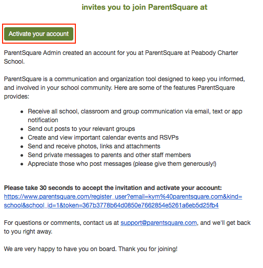 Activate Invitation