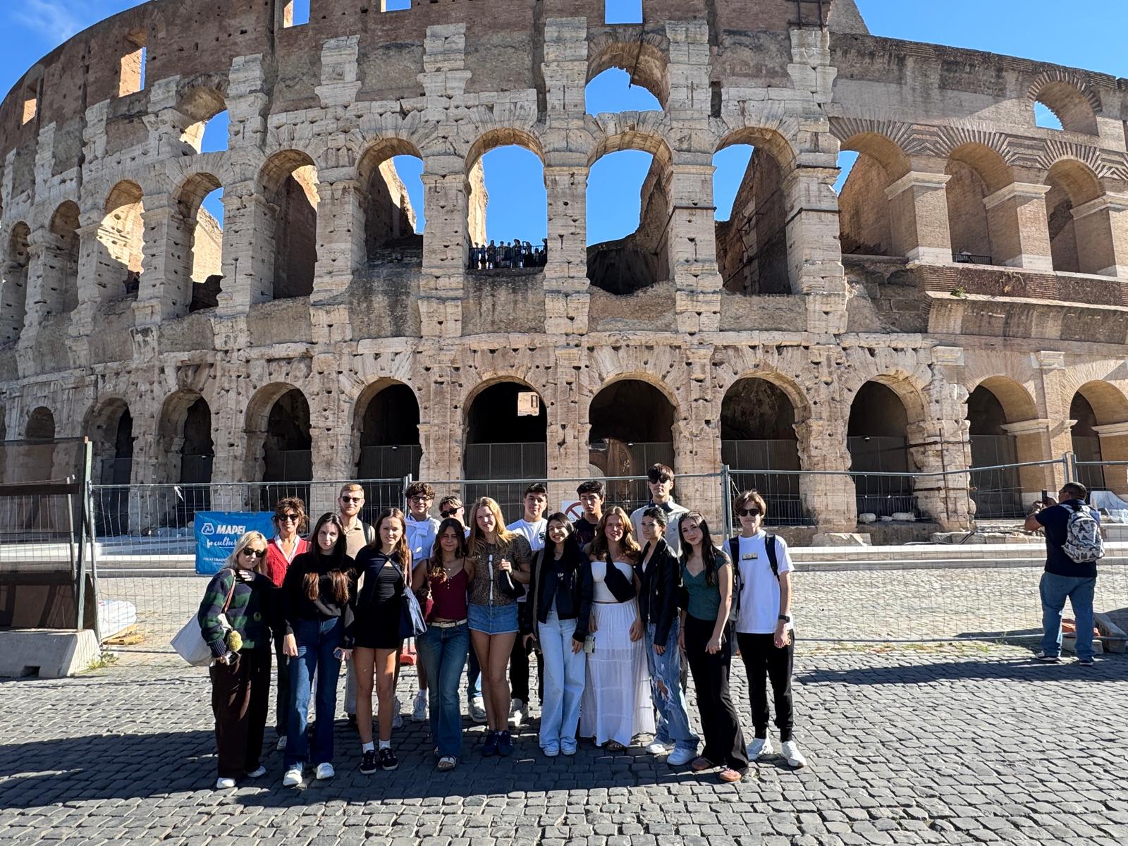 CCI students gathered in front of the Colosseum in Rome