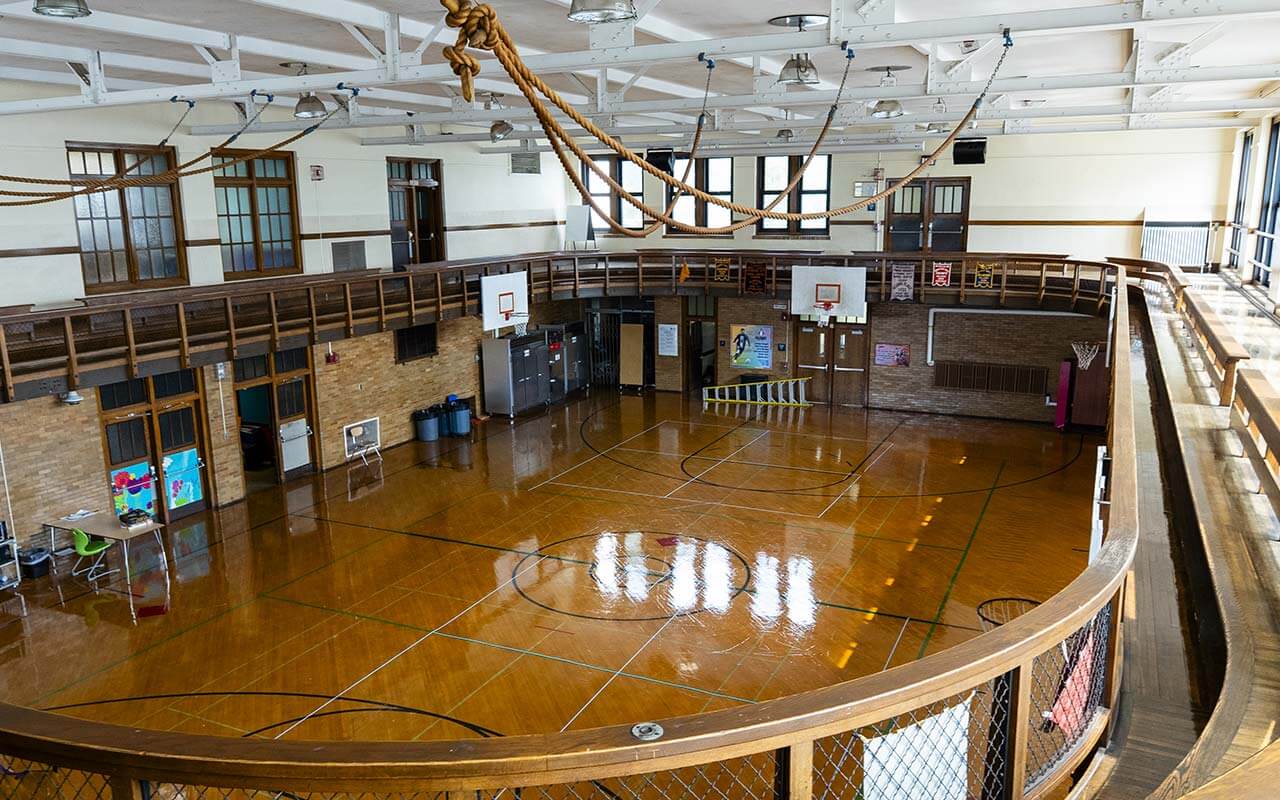 The gymnasium at Alliance is ready for the new school year.