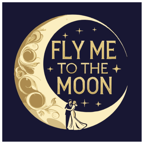 crescent moon with text