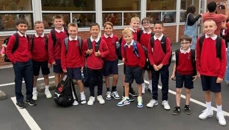 picture of students in parking lot