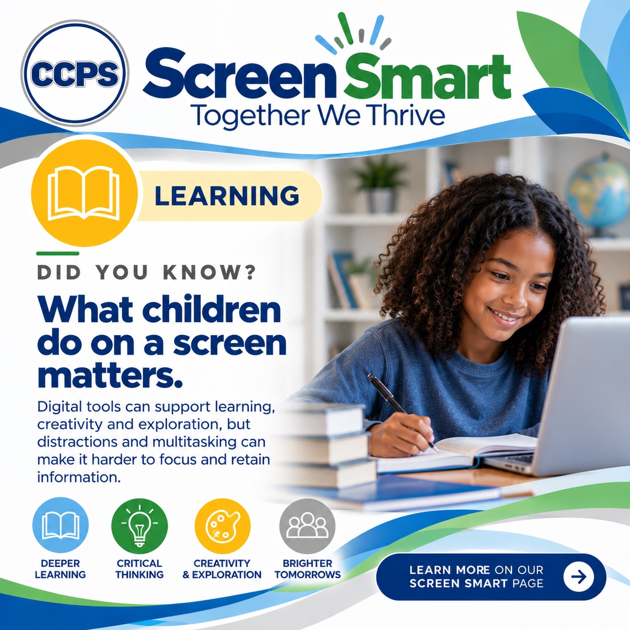 Screen Smart graphic about screens and learning