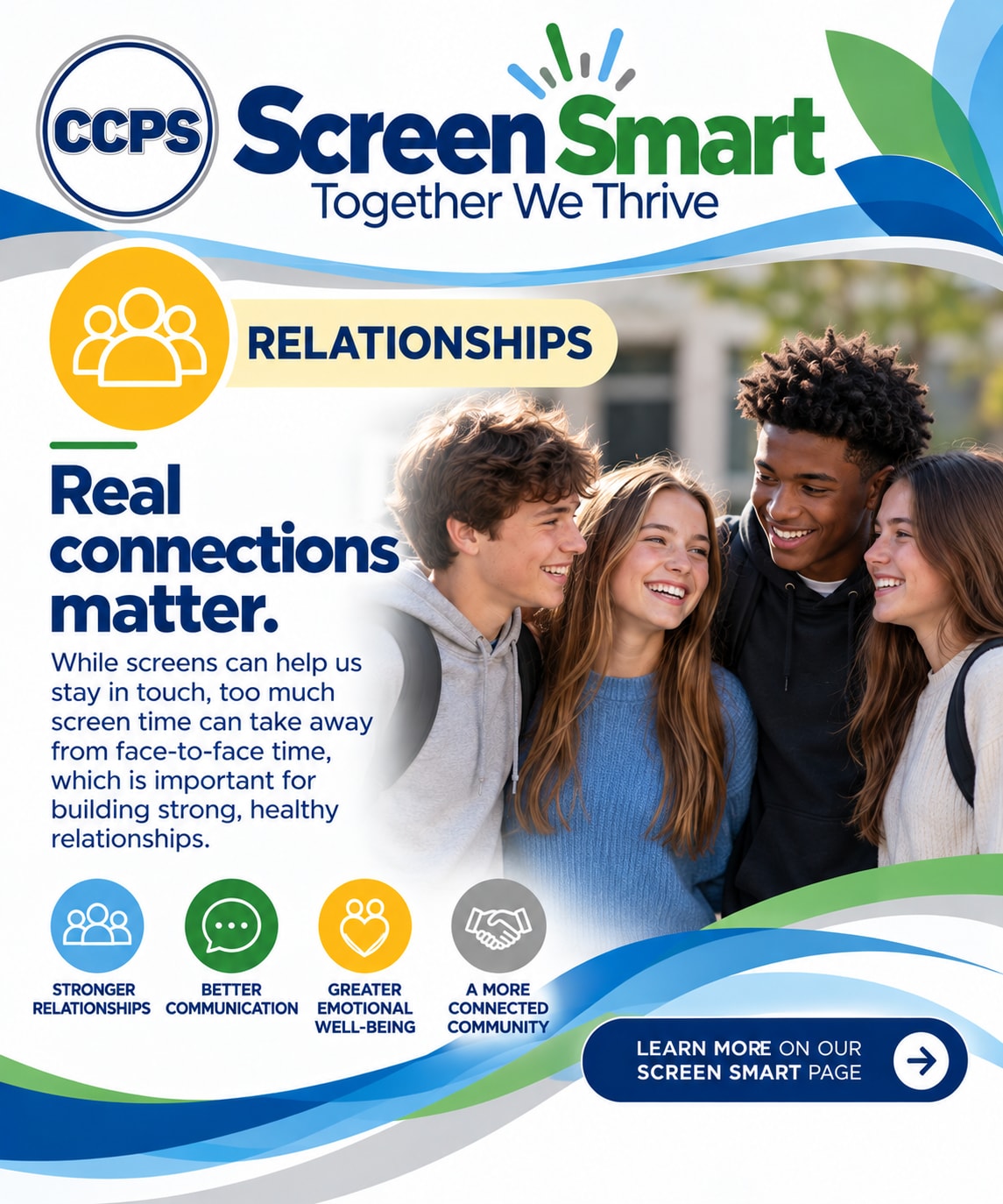 Screen Smart graphic about real connections