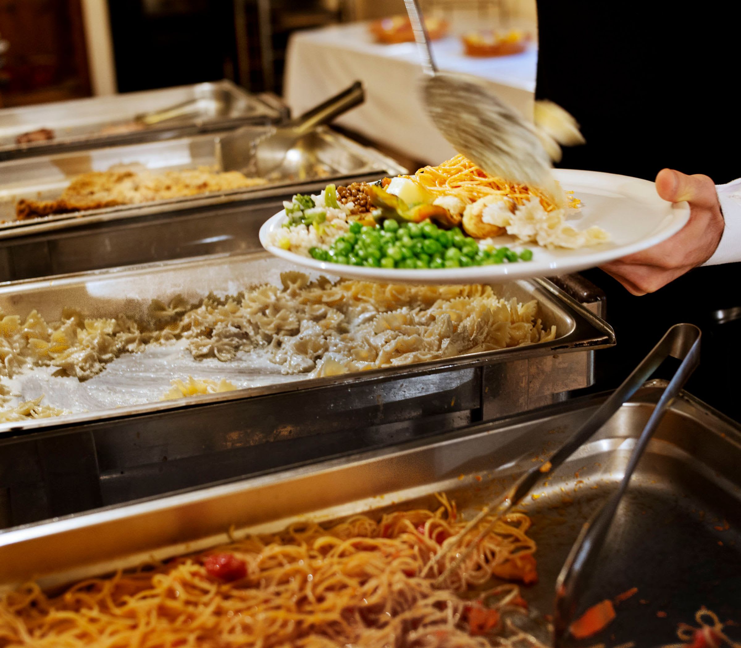 A meal being served from the buffet at CCI