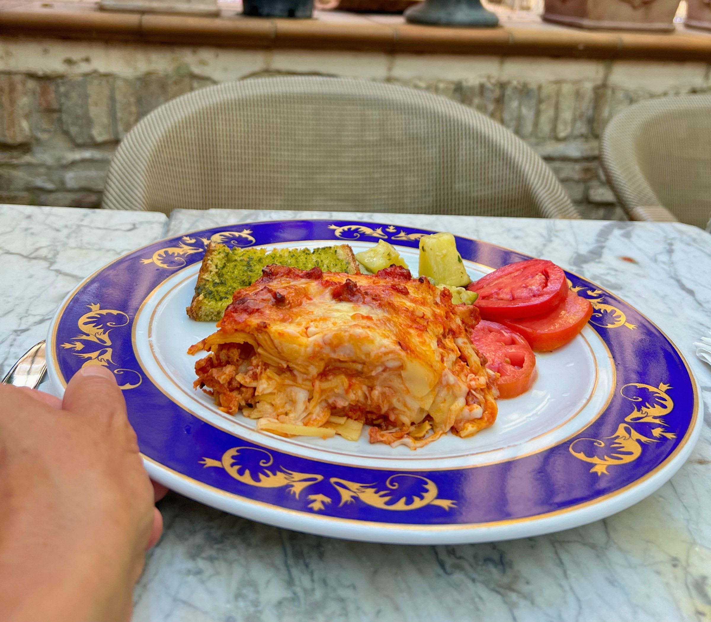 A freshly prepared meal served at Allegria