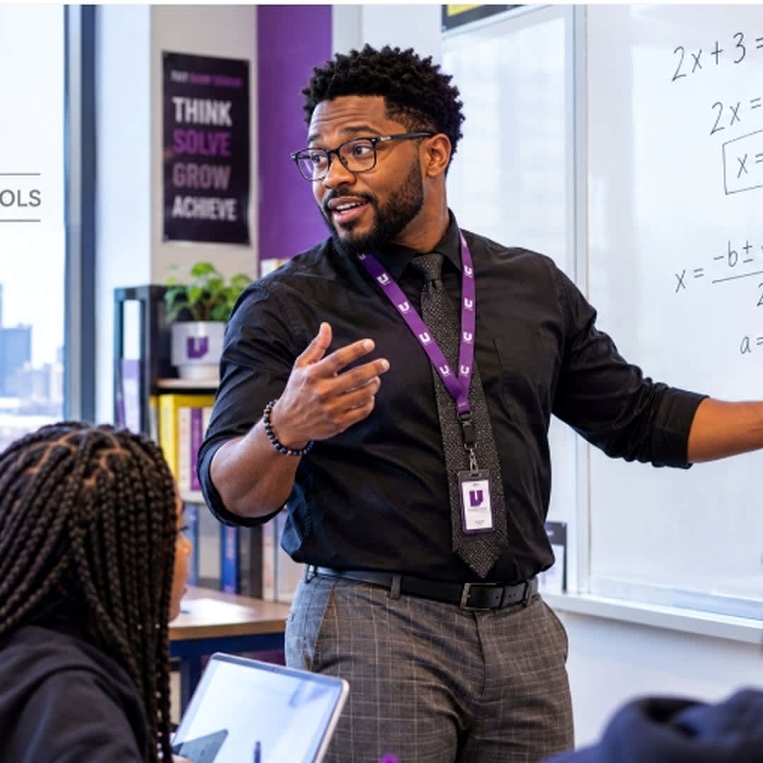 U Prep Schools math teacher leading a Detroit classroom, recruiting $100K Model Teachers of Secondary Mathematics
