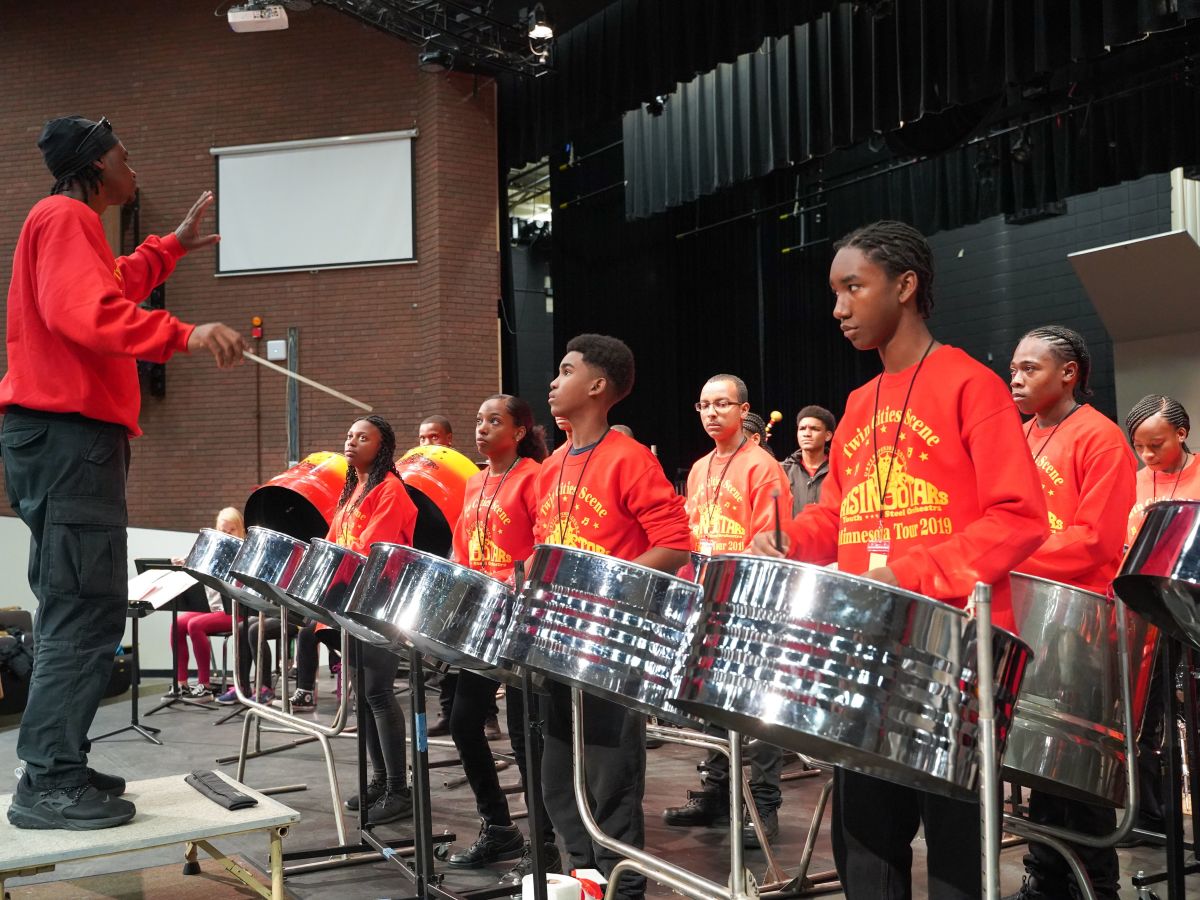 Steel store drum orchestra