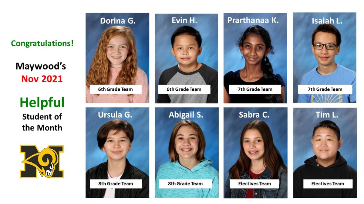 Student of the Month November Helpful News Article Maywood