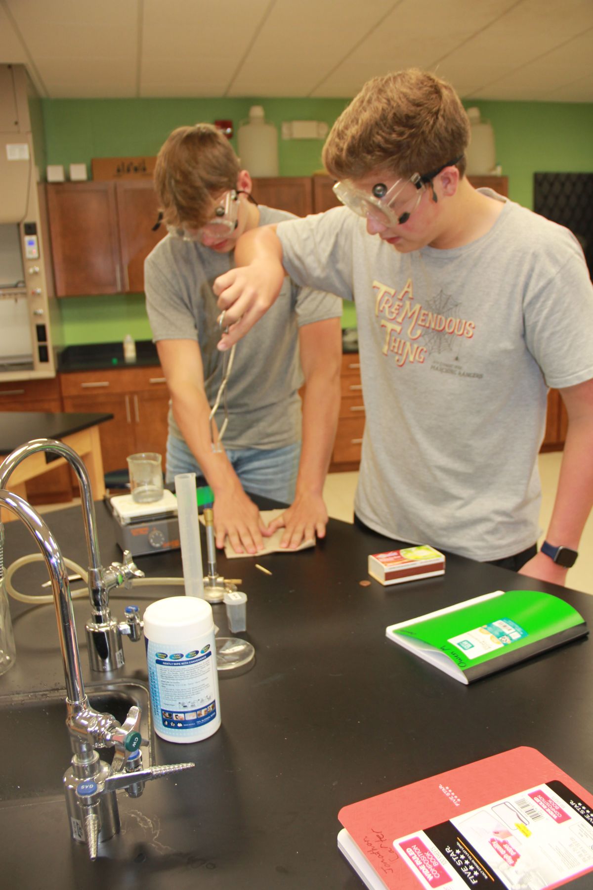 Gold Penny Lab in Mrs. Wolf's Chemistry classes Forest Park Facebook Page