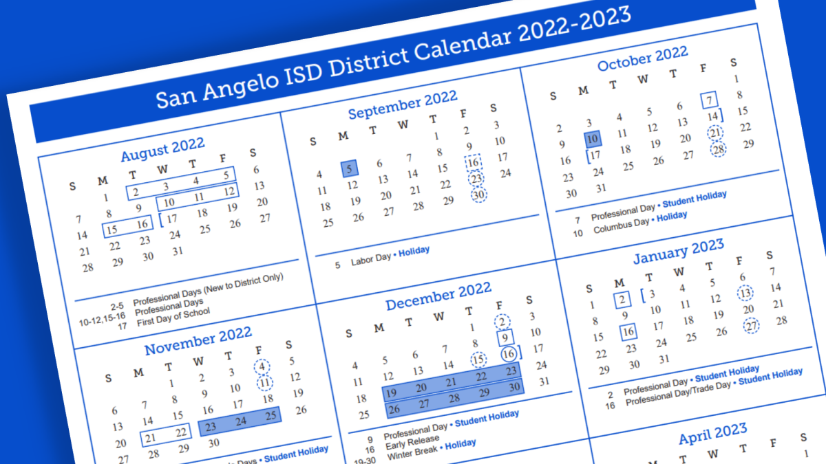 District Calendar - San Angelo Independent School District District Calendar - San Angelo Independent School District
