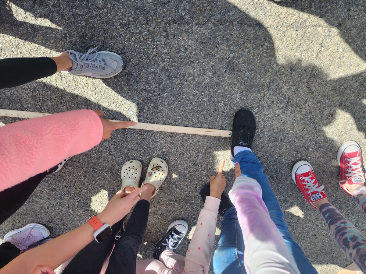 Little Britain Elementary School students calculate the speed of an