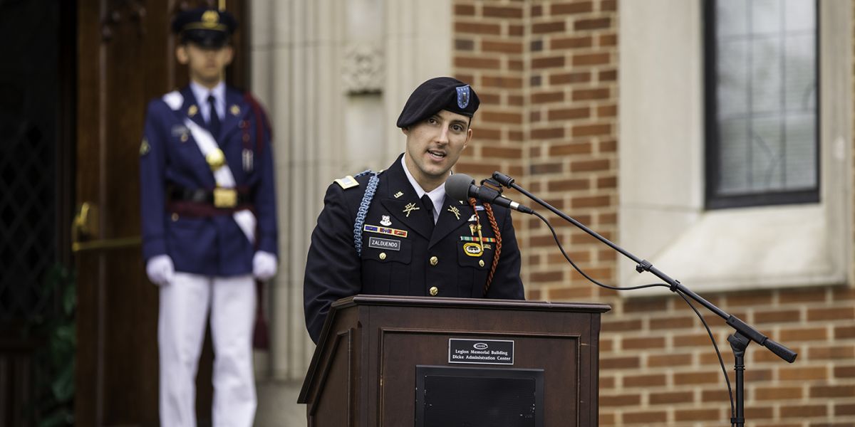 Alumnus tells Culver students they should thank veterans every day