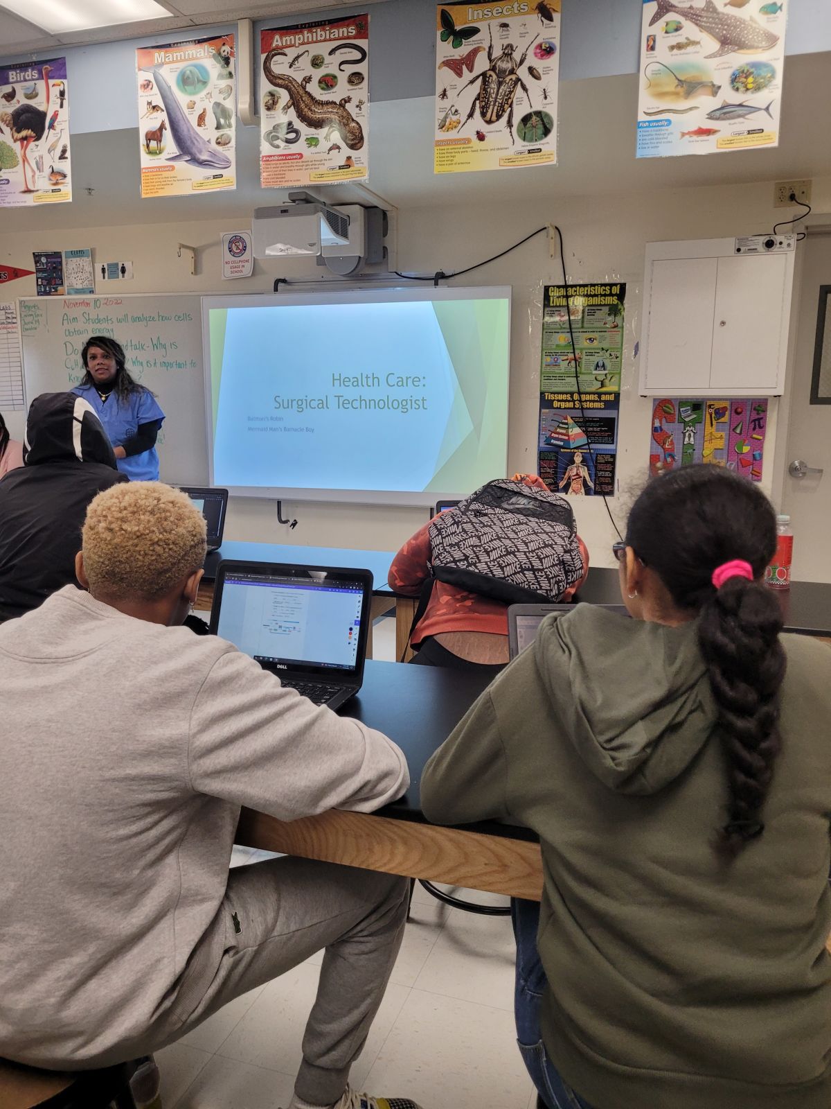 Surgical technologist visits class at Grimes School News Details