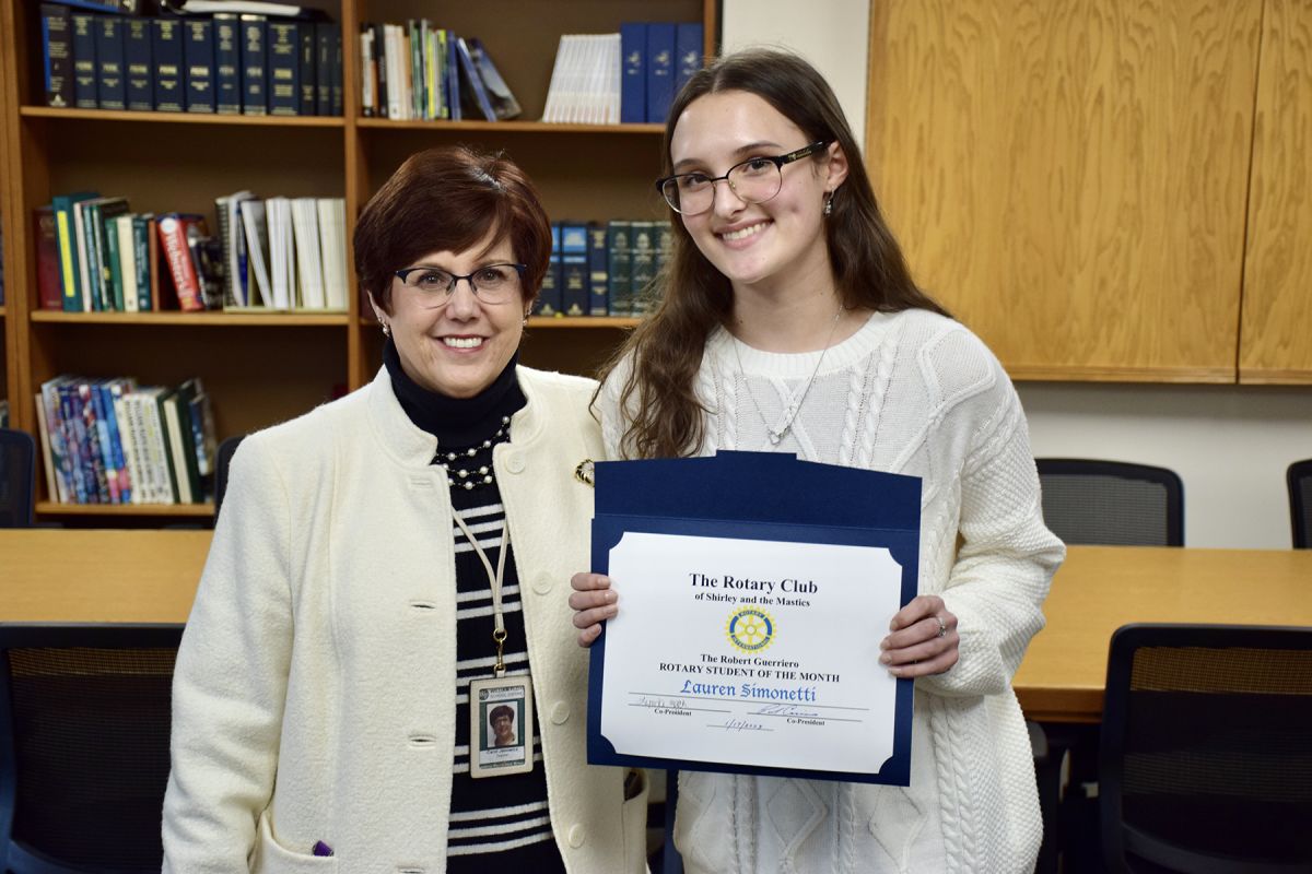 Rotary Club of Shirley and the Mastics Honors WFHS January Student of ...