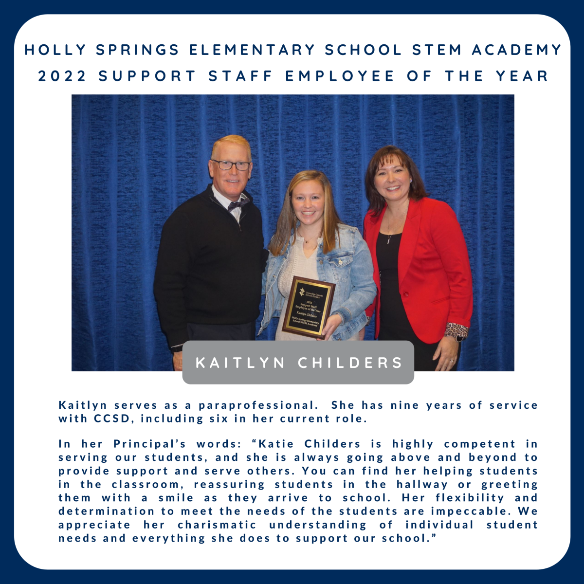 Meet a CCSD 2022 Support Staff Employee of the Year Kaitlyn Childers
